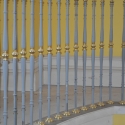 Mild Steel and Brass Balustrade with a Walnut Handrail